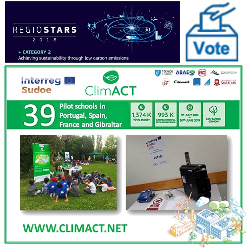 O projeto ClimACT é finalista dos RegioStars Awards 2018... VOTA!
